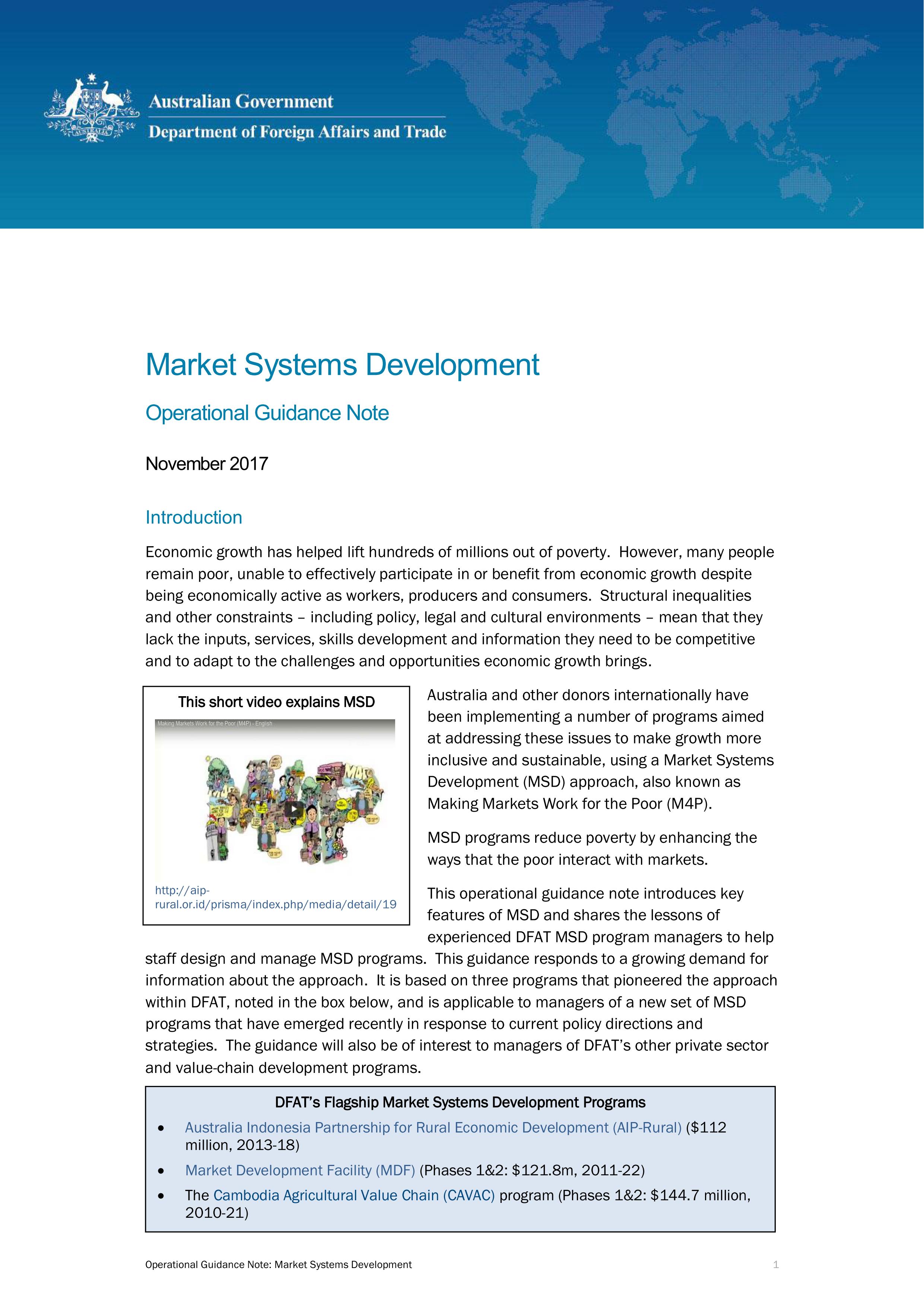 Market Systems Development