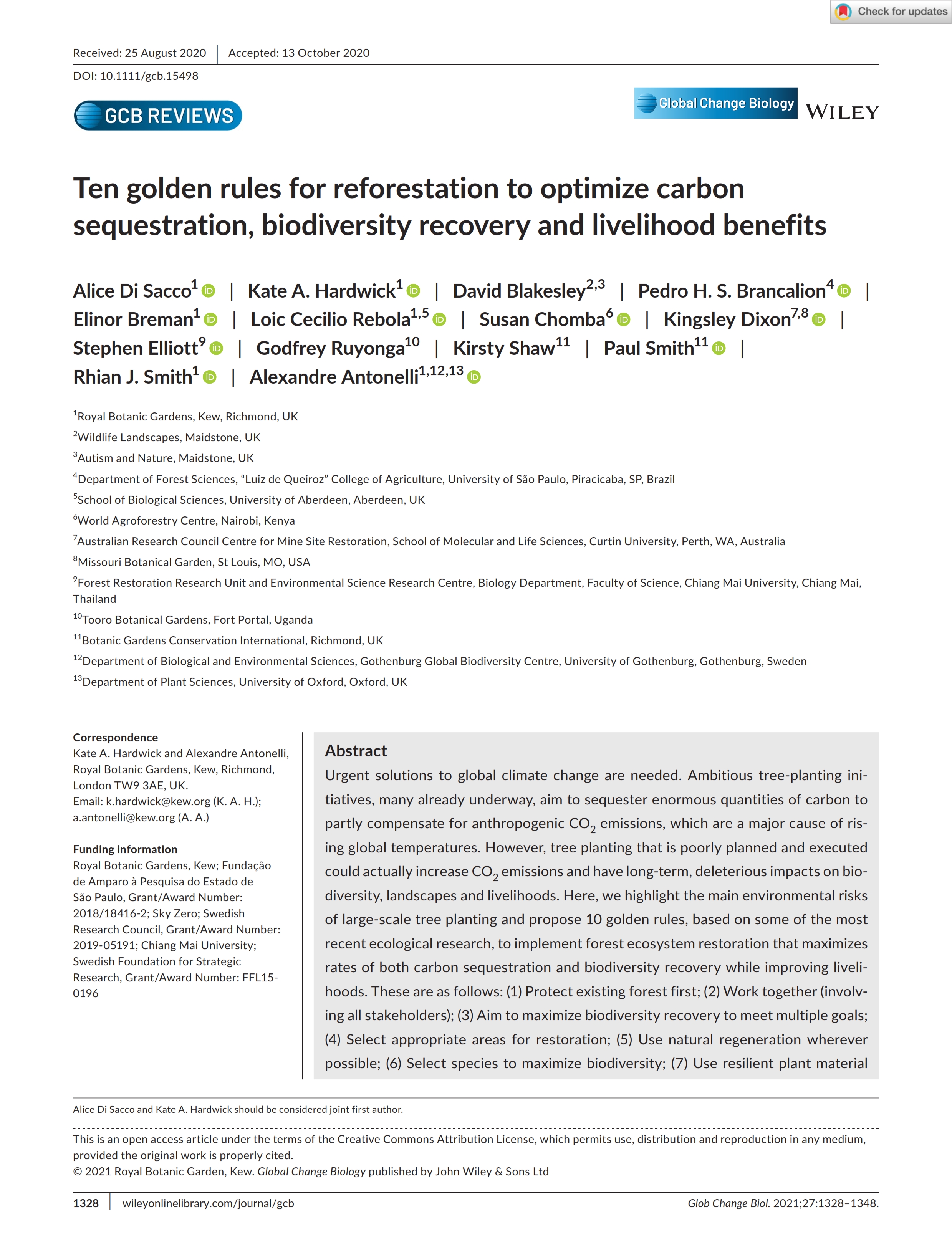 Ten Golden Rules for Reforestation